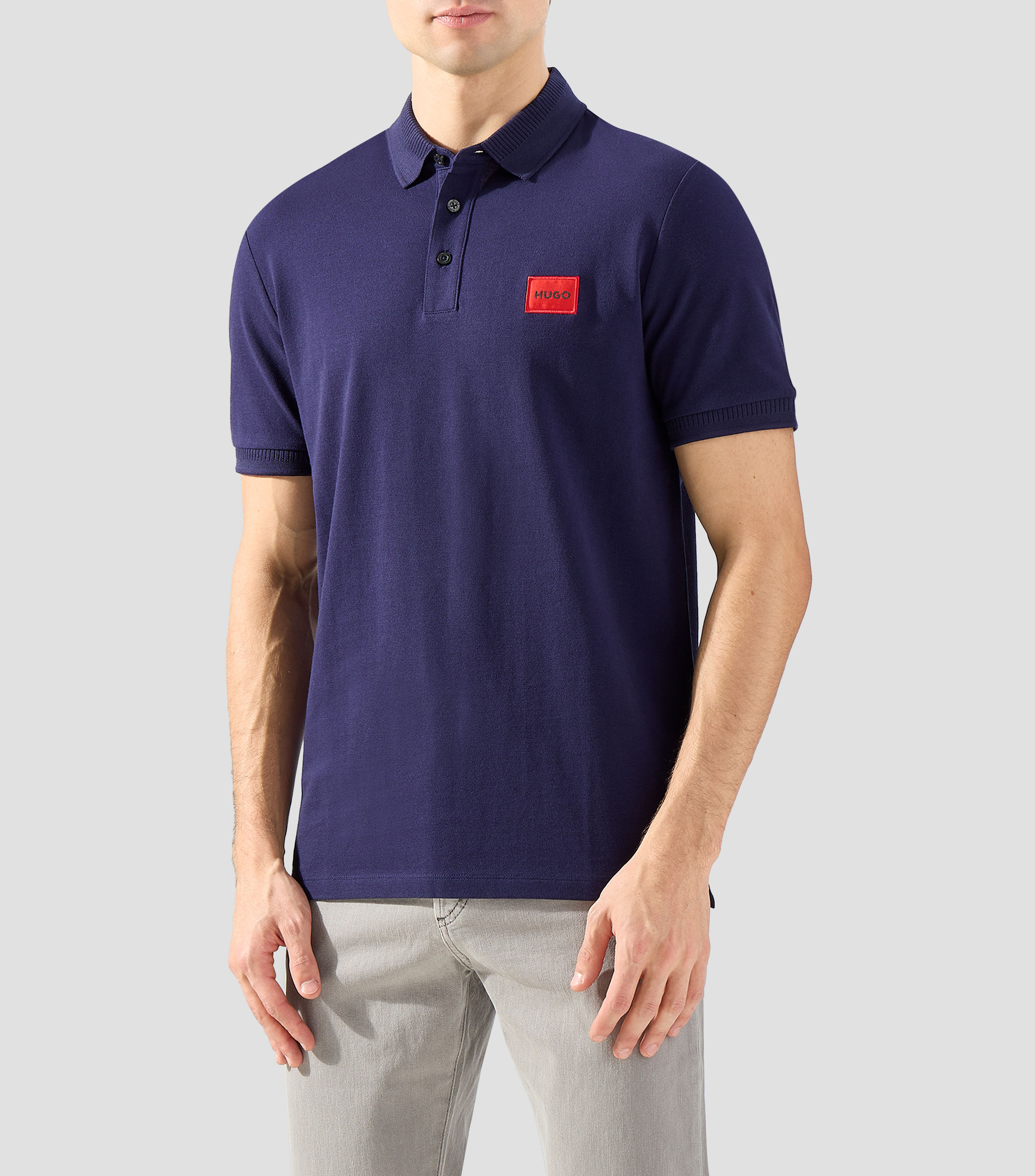 Playera tipo polo manga corta lisa Hombre